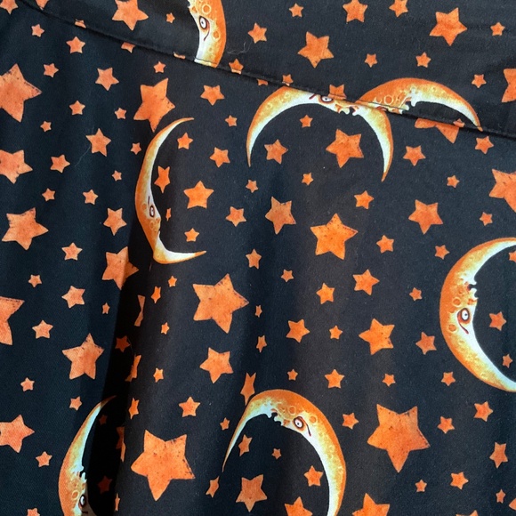 ModCloth Retrolicious skirt skirt 4X/26 plus size moon stars orange black - Picture 6 of 6